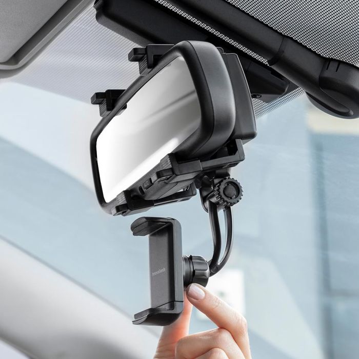 Soporte de Smartphone para Espejo Retrovisor Stropp InnovaGoods 5 Soporte de Smartphone para Espejo Retrovisor Stropp InnovaGoods 5