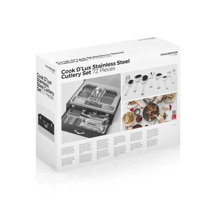 Cubertería de Acero Inoxidable Cook D`Lux InnovaGoods 72 Piezas 1