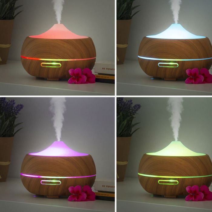 Humidificador Difusor de Aromas con LED Multicolor Wooden-Effect InnovaGoods 4