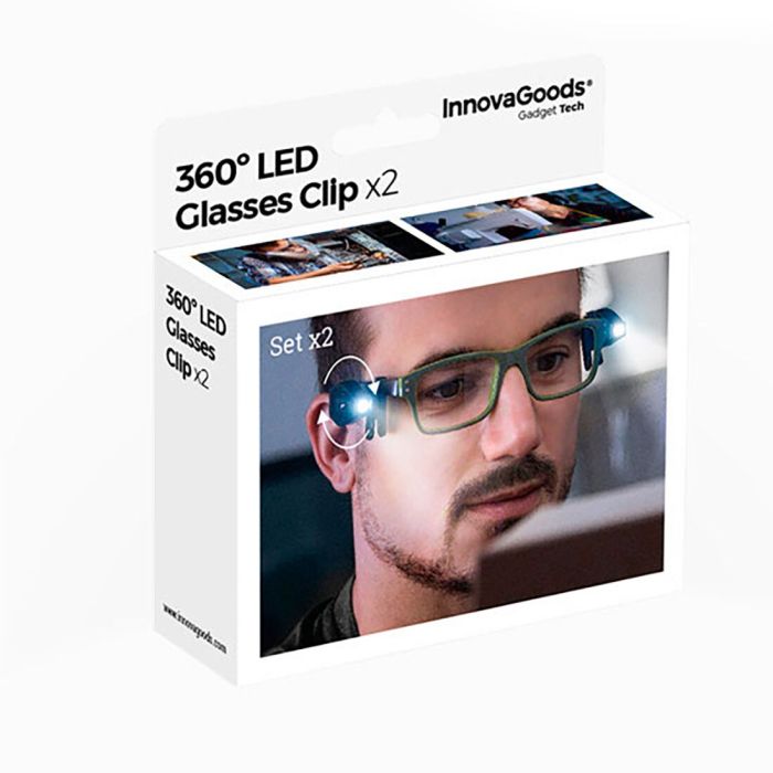Clip LED para Gafas 360º InnovaGoods 2 Unidades 1