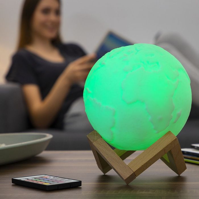 Lámpara LED Recargable Planeta Tierra Worldy InnovaGoods 13 Lámpara LED Recargable Planeta Tierra Worldy InnovaGoods 13