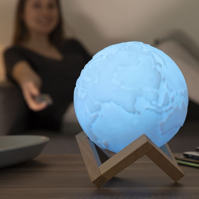 Lámpara LED Recargable Planeta Tierra Worldy InnovaGoods 10 Lámpara LED Recargable Planeta Tierra Worldy InnovaGoods 10