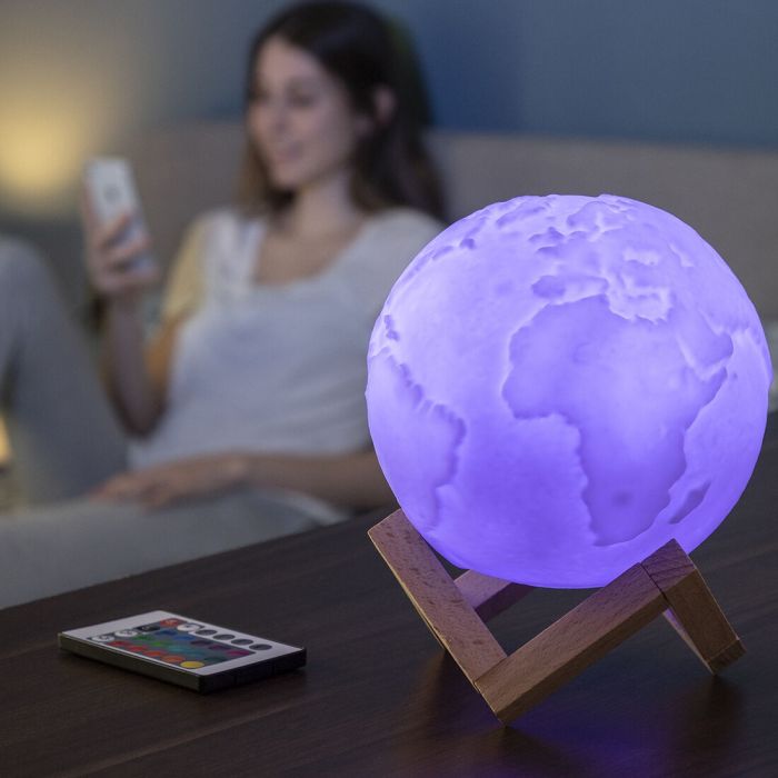 Lámpara LED Recargable Planeta Tierra Worldy InnovaGoods 8 Lámpara LED Recargable Planeta Tierra Worldy InnovaGoods 8
