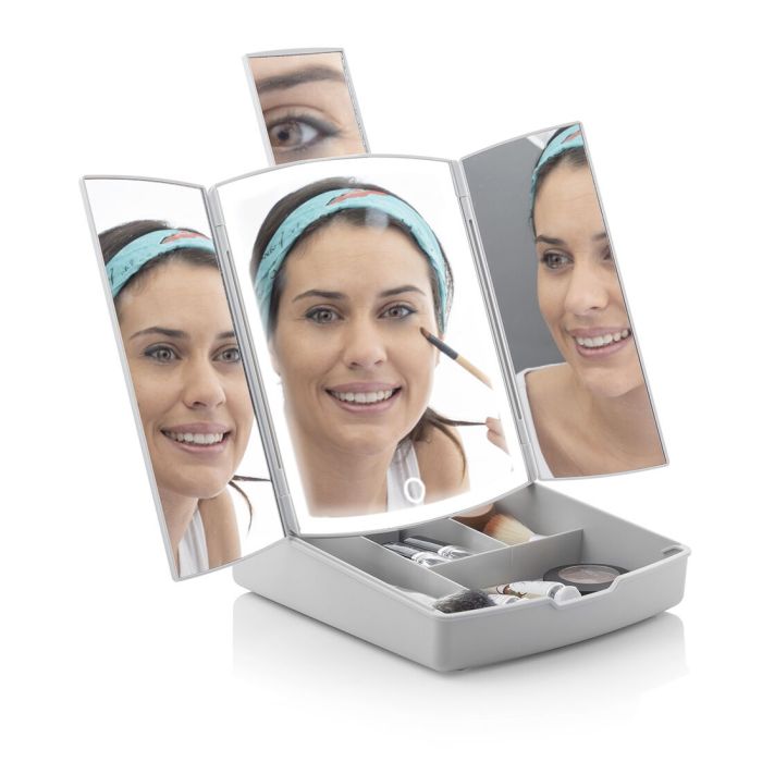 Espejo LED Plegable con Organizador de Maquillaje 3 en 1 Panomir InnovaGoods 5