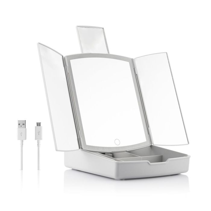 Espejo LED Plegable con Organizador de Maquillaje 3 en 1 Panomir InnovaGoods 3