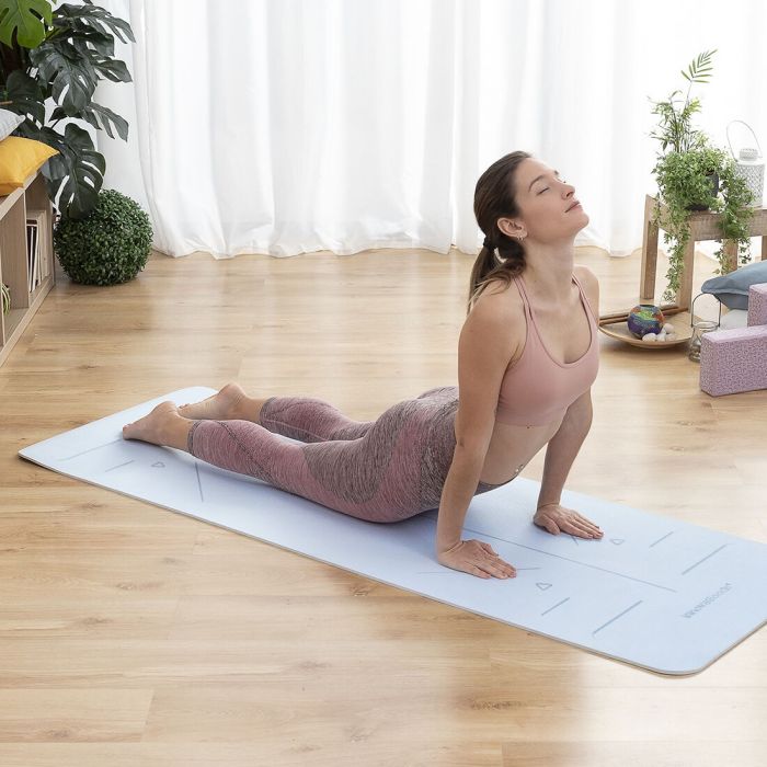 Esterilla de Yoga Antideslizante con Líneas de Posición y Guía de Ejercicios Asamat InnovaGoods 10