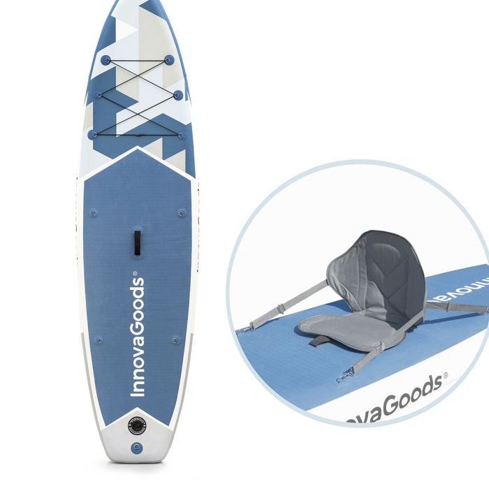 Tabla de Paddle Surf Hinchable 2 en 1 con Asiento y Accesorios Kaddle InnovaGoods 10,5' 3
