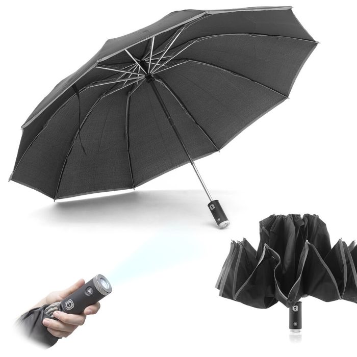 Paraguas de Cierre Inverso Plegable con LED Folbrella InnovaGoods 4