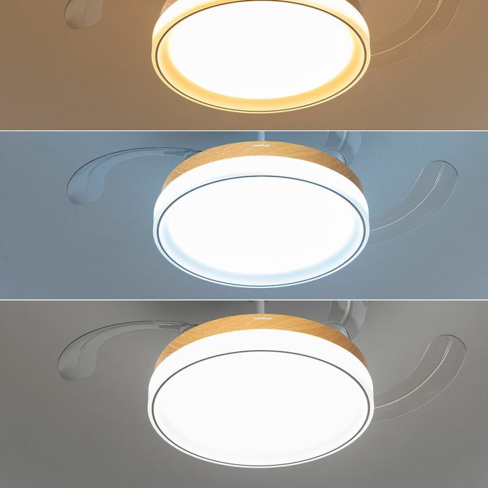 Ventilador de Techo con Luz LED y 4 Aspas Retráctiles Blalefan InnovaGoods Madera 72 W 9