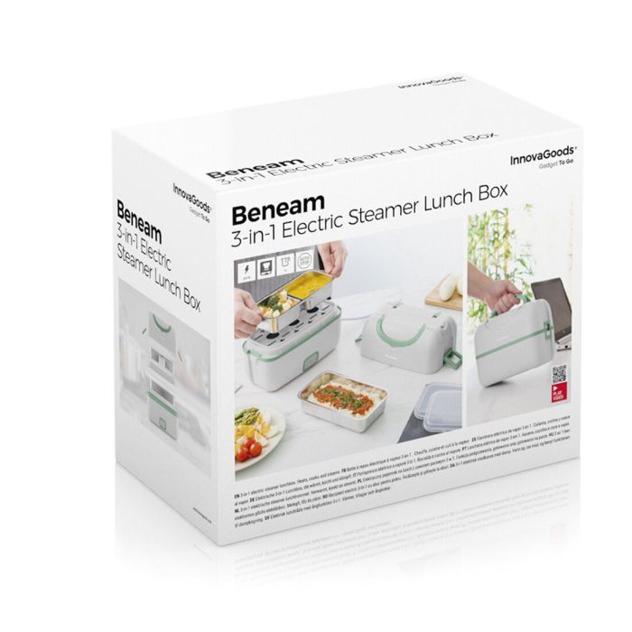 Fiambrera Eléctrica de Vapor 3 en 1 con Recetas Beneam InnovaGoods Rectangular Plástico ABS (Reacondicionado A+) 1