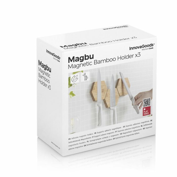 Soportes Adhesivos Magnéticos de Bambú Magbu InnovaGoods (Reacondicionado A+) 1