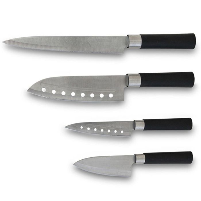 Set de Cuchillos Cecotec Santoku Negro Acero Inoxidable Fibra de carbono (4 pcs)