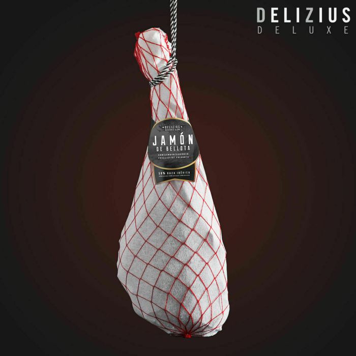 Set de Jamón Ibérico de Bellota y Jamonero Delizius Deluxe 3