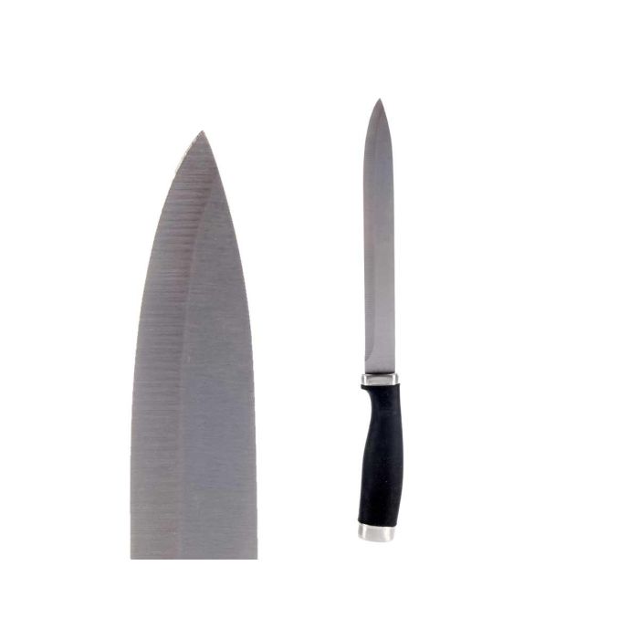 Cuchillo Mediano Acero Inox Kinvara 33x2x3.5cm - Plata/Negro (24 Unidades) 1 Cuchillo Mediano Acero Inox Kinvara 33x2x3.5cm - Plata/Negro (24 Unidades) 1