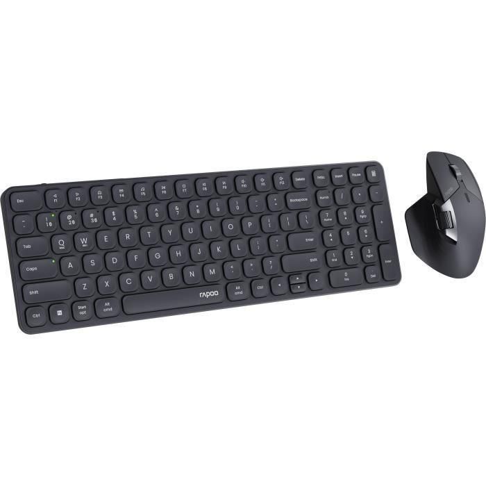 RAPOO 9760M Combo Teclado y Ratón Inalámbrico Ultrafino Gris Oscuro 4