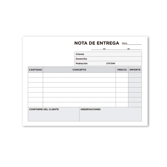 Liderpapel T128 Talonario Entregas 8º Original Apaisado 155x105 mm 1