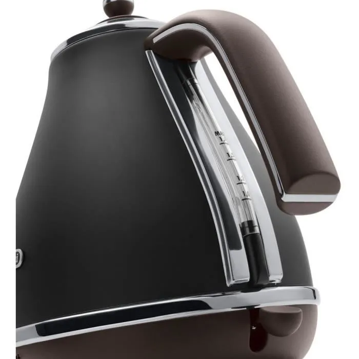 Delonghi Hervidor de agua KBOV2001.BK, 2000 W, 1,7 L, Negro mate / Chocolate 2