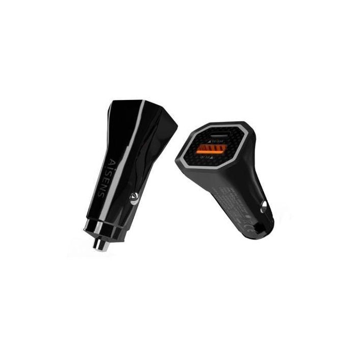 Aisens Cargador de Coche 38W USB-C PD3.0 20W + USB-A QC3.0 Negro, Carga Rápida Inteligente para Múltiples Dispositivos 1 Aisens Cargador de Coche 38W USB-C PD3.0 20W + USB-A QC3.0 Negro, Carga Rápida Inteligente para Múltiples Dispositivos 1