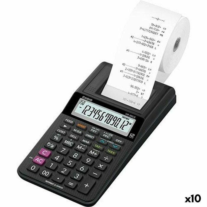 Calculadora impresora Casio HR-8RCE Negro (10 Unidades) 0 Calculadora impresora Casio HR-8RCE Negro (10 Unidades) 0