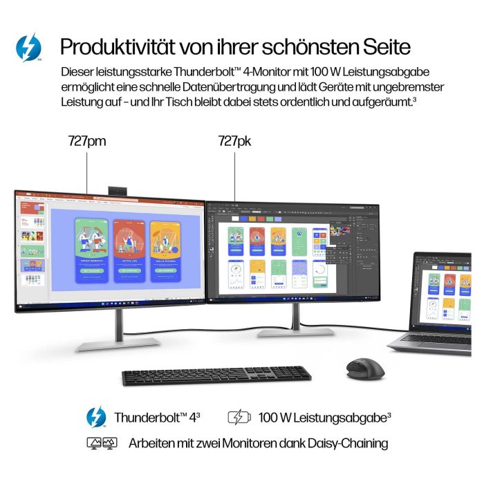 HP Monitor 727pk IPS 4K 3840x2160@60Hz 27 Pulgadas Thunderbolt 4 Pro Negro