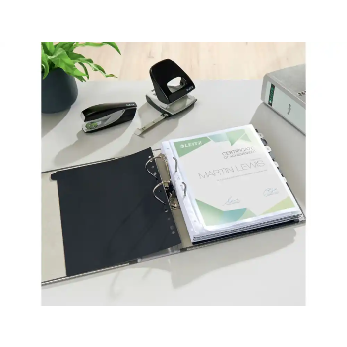 Leitz Archivador de Palanca DIN A4 Lomo 80 mm Cartón Jaspeado CO2 Neutral Gris 3