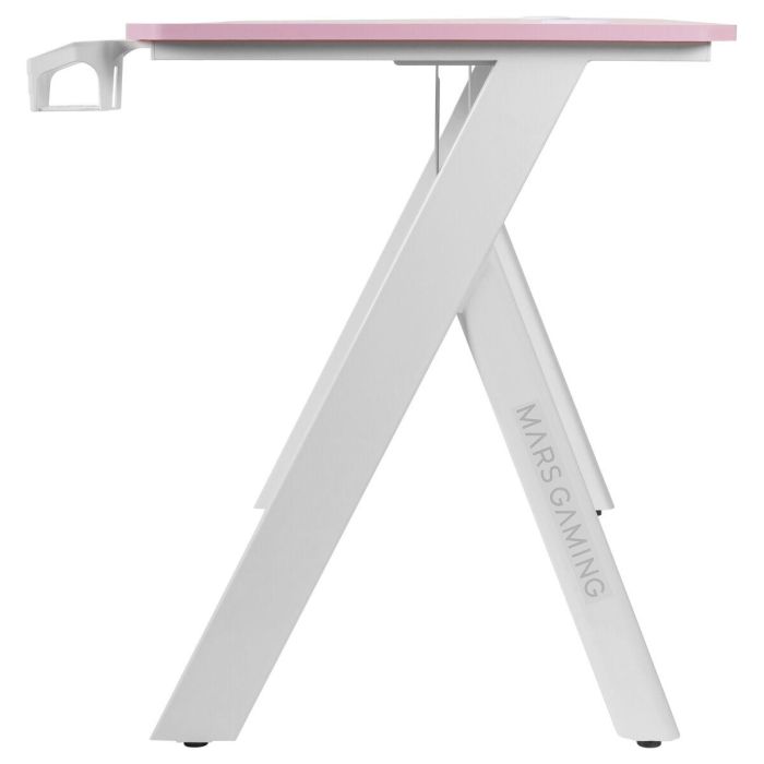 Mesa de Escritorio Mars Gaming MGD100RGBP Blanco Rosa Acero 100 x 60 cm 2