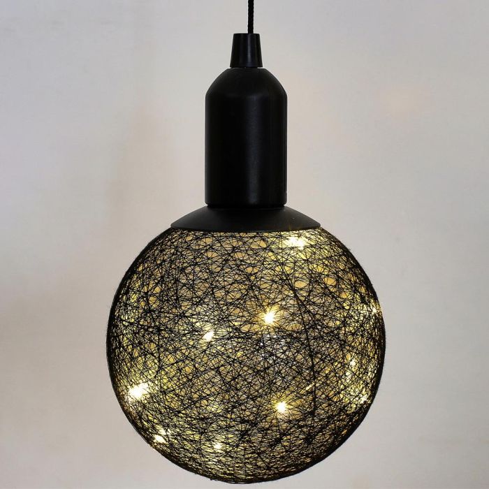 Home Deco Factory Bola Led Colgar Negro Diámetro 15 cm con Cable 1,15 m 2