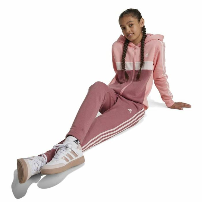 Chándal Infantil Adidas Tiberio 3-Stripes Colorblock Fleece Rosa 2