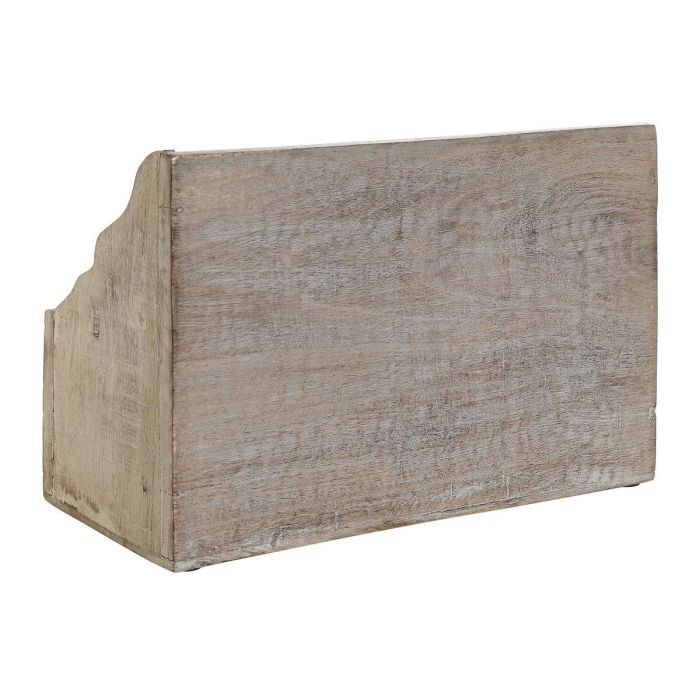 DKD Home Decor Organizador de Madera de Mango Natural Blanco para Cartas Estilo Indio 13x21x32 cm 2 DKD Home Decor Organizador de Madera de Mango Natural Blanco para Cartas Estilo Indio 13x21x32 cm 2
