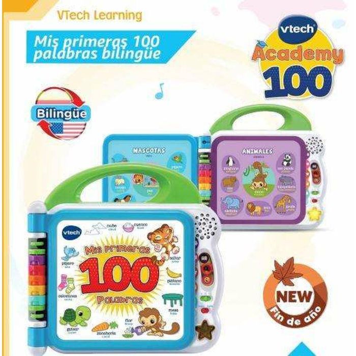 Vtech Libro Interactivo Mis Primeras 100 Palabras Bilingüe Español Inglés 30x6,5x27,9 cm 6