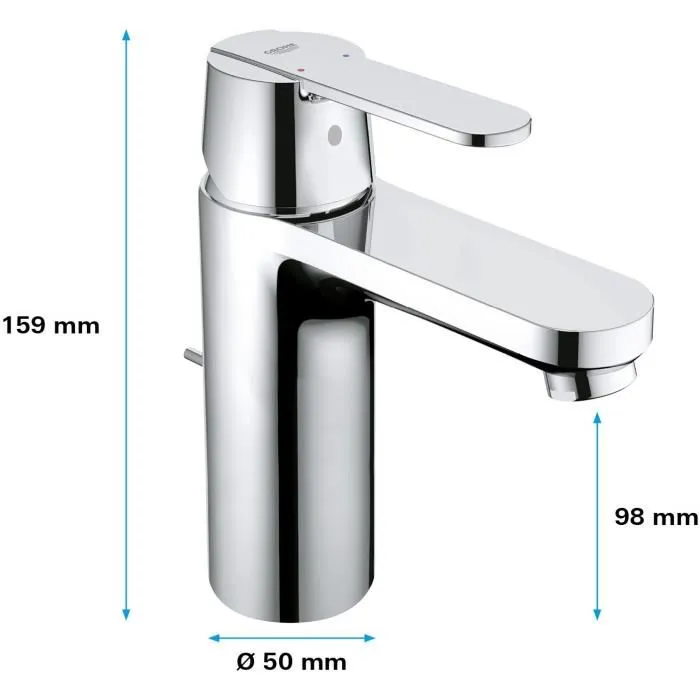 Grohe 23454000 Mezclador de Lavabo Monomando Cromo Brillante Caño Mediano Cartucho Cerámica 35mm Desagüe Emergente Instalación Rápida 2 Grohe 23454000 Mezclador de Lavabo Monomando Cromo Brillante Caño Mediano Cartucho Cerámica 35mm Desagüe Emergente Instalación Rápida 2