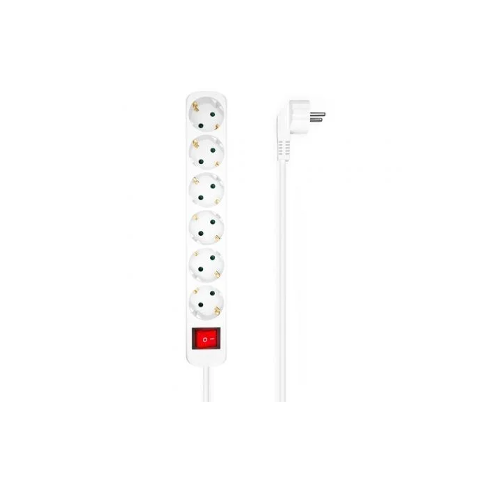 Aisens Regleta de Enchufes con 6 Tomas con Interruptor y Cable de 1,4M Blanco Aisens Regleta de Enchufes con 6 Tomas con Interruptor y Cable de 1,4M Blanco