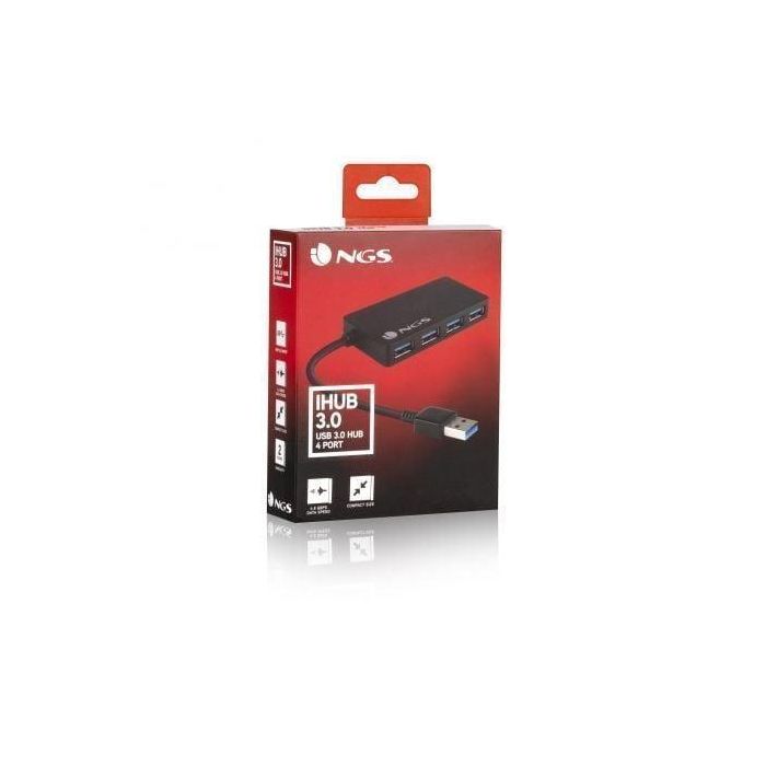 NGS Hub Ihub 3.0 4 Puertos USB, Compatible con USB 1.1, 2.0 y 3.0, Transferencia hasta 5 Gbps 4 NGS Hub Ihub 3.0 4 Puertos USB, Compatible con USB 1.1, 2.0 y 3.0, Transferencia hasta 5 Gbps 4
