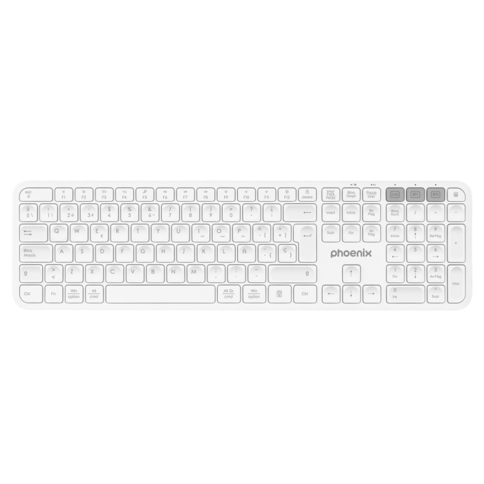 Phoenix technologies Teclado Inalámbrico Multidispositivo K300 Bluetooth, 2.4GHz, Compatible con Windows, MacOS, iOS, 14 Teclas Multimedia Phoenix technologies Teclado Inalámbrico Multidispositivo K300 Bluetooth, 2.4GHz, Compatible con Windows, MacOS, iOS, 14 Teclas Multimedia