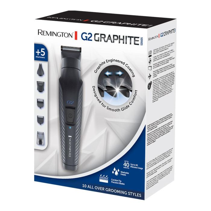 Remington PG2000 Recortadora Multifunción Graphite Series Pelo, Barba y Nariz, Cuchillas Autoafilables, 40 min Autonomía 1 Remington PG2000 Recortadora Multifunción Graphite Series Pelo, Barba y Nariz, Cuchillas Autoafilables, 40 min Autonomía 1