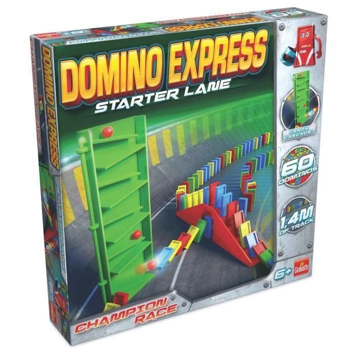 Goliath Domino Express Starter Lane: Set de Expansión con 60 Fichas de Dominó, Laberinto y Ola para Construir Circuitos
