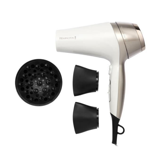 Remington D5720 Secador de cabello Thermacare Pro iónico 2400W con Rejilla cerámica, Motor de larga duración, Silencioso, Concentrador y Difusor