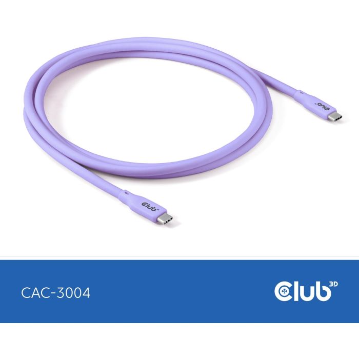 Club3D Lifestyle USB-C St/St - Cable Púrpura de 2m USB4 Gen 2x2, PD 240W, 20Gbps, para Carga Rápida 7 Club3D Lifestyle USB-C St/St - Cable Púrpura de 2m USB4 Gen 2x2, PD 240W, 20Gbps, para Carga Rápida 7