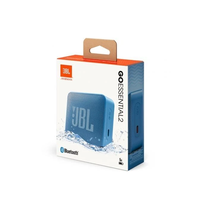 JBL GO Essential 2 - Altavoz Bluetooth Portátil IP67, Sonido Pro Original, 3.1W, Hasta 5h Batería, Azul JBL GO Essential 2 - Altavoz Bluetooth Portátil IP67, Sonido Pro Original, 3.1W, Hasta 5h Batería, Azul