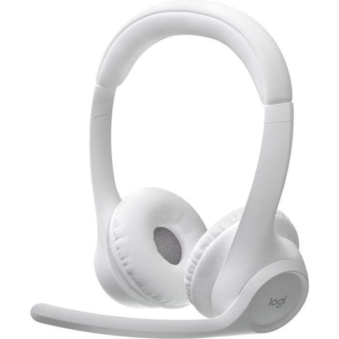 Logitech Auriculares Zone 300 Bluetooth Blanco, Micrófono con Cancelación de Ruido, Hasta 20 Horas de Batería, Conectividad Inalámbrica de 30m