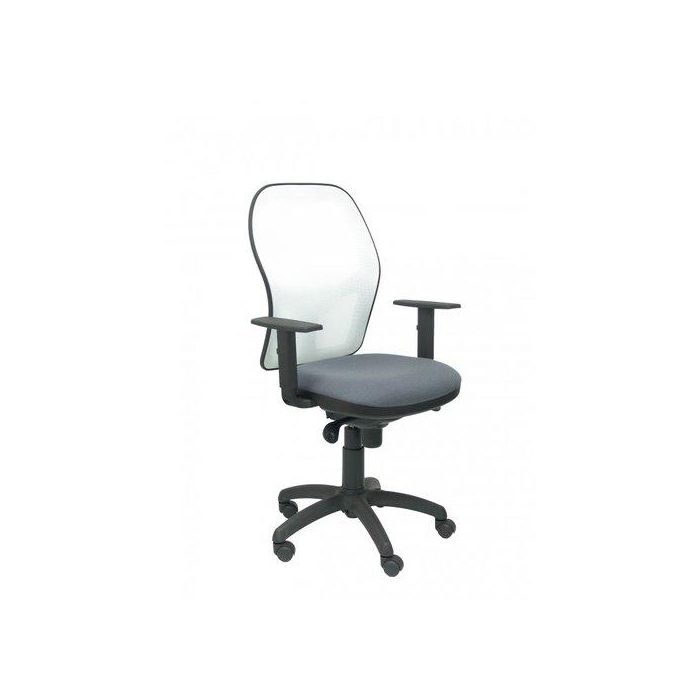 Silla Piqueras Y Crespo Jorquera Brazos Regulables Mecanismo Sincro Con Regulador De Tension Respaldo De Malla Blanca Y Asiento Tapizado Bali Gris Oscuro