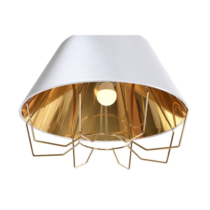 DKD Home Decor Lámpara de Techo Moderna Metal Dorado y Blanco 38 x 38 x 32 cm 1