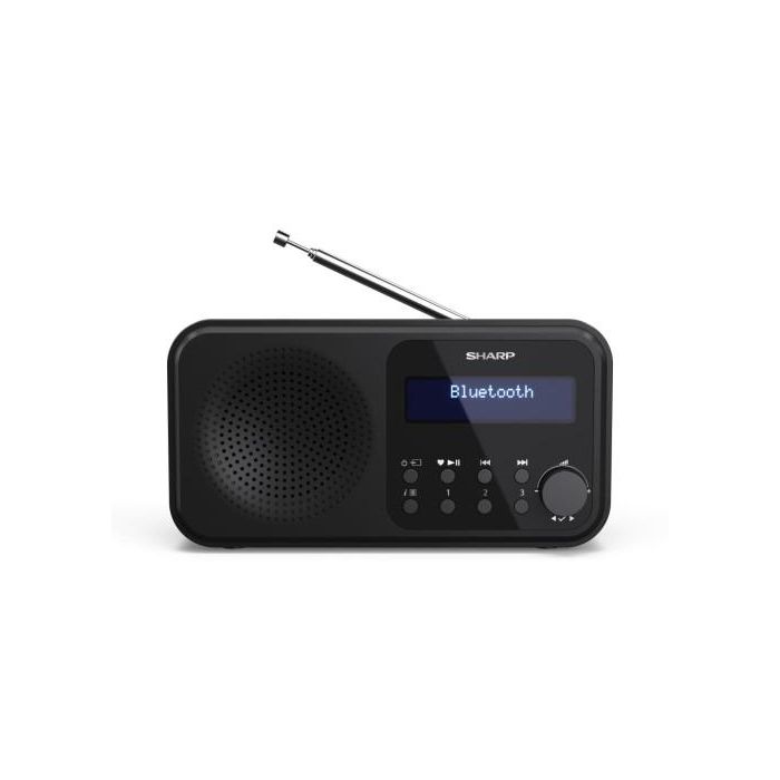 Sharp 20 DAB / 20 FM Radio Portátil Digital DAB+/DAB/FM con Bluetooth 5.0, 2W, Funciona con Pilas y USB, Negra Sharp 20 DAB / 20 FM Radio Portátil Digital DAB+/DAB/FM con Bluetooth 5.0, 2W, Funciona con Pilas y USB, Negra