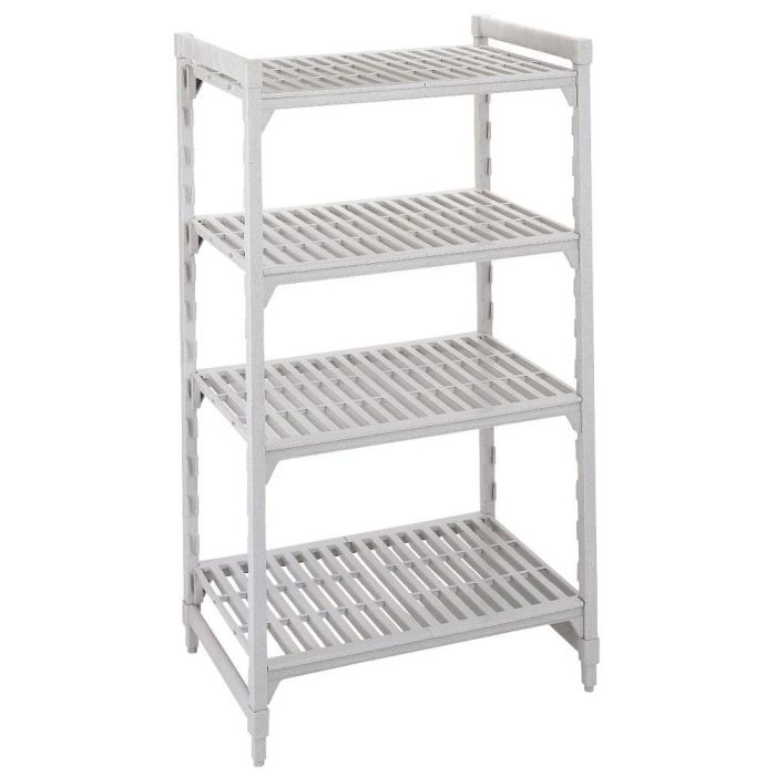 CAMBRO - MPU61318V4PKG - Estantería Premium con 4 estantes ventilados, fondo 60 cm, longitud 138 cm y 180 cm de altura - Blanco Moteado