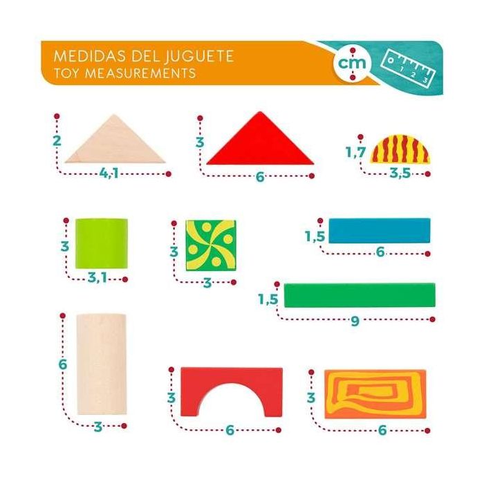 Color Baby Construcción con 50 Bloques de Madera en Cubo 5