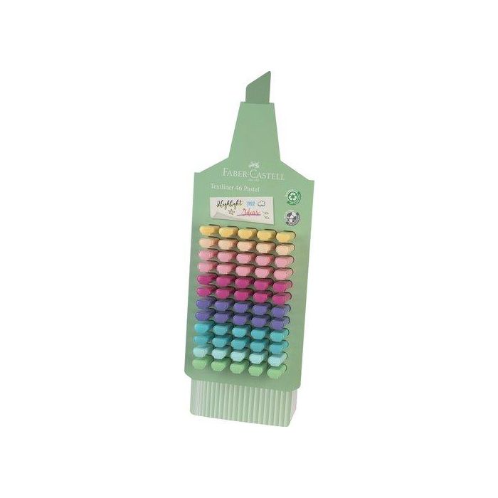 Faber-Castell Textliner 1546 - Rotulador Fluorescente Pastel Expositor 60 uds. Colores Surtidos Trazo 1-5 mm