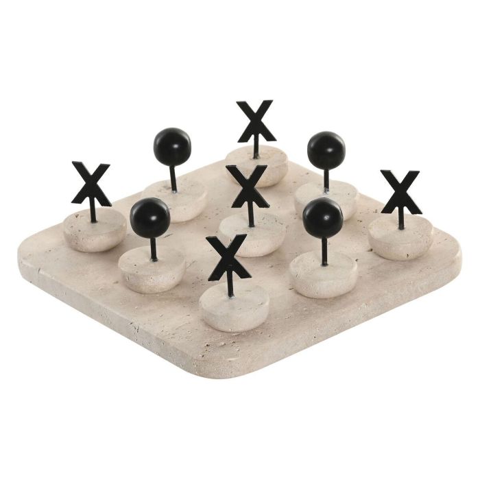 DKD Home Decor Juego de Mesa Moderno de Mármol Travertino y Metal Beige Negro 20x1.8x20 cm 0 DKD Home Decor Juego de Mesa Moderno de Mármol Travertino y Metal Beige Negro 20x1.8x20 cm 0