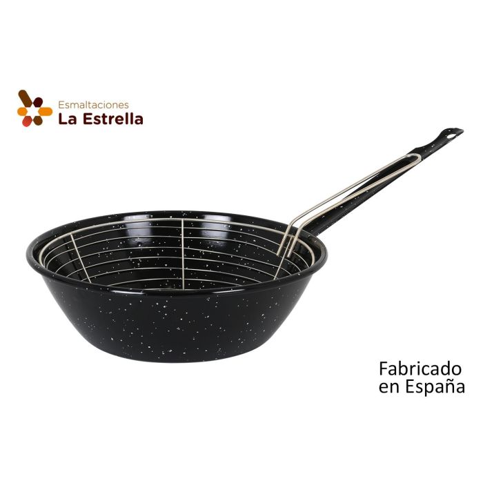 Sartén honda con cestillo 26 cm Jaspeada - La Estrella (6 Unidades) Sartén honda con cestillo 26 cm Jaspeada - La Estrella (6 Unidades)