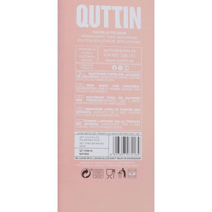 Quttin Set de 3 Cuchillos Peladores 20 cm Colección Samba (12 Cajas) 7