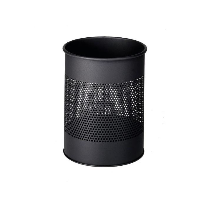 Durable 3310-01 Papelera Metálica de 15L Perforada Color Negro, Redonda 0 Durable 3310-01 Papelera Metálica de 15L Perforada Color Negro, Redonda 0